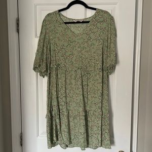 Green floral dress - size 12